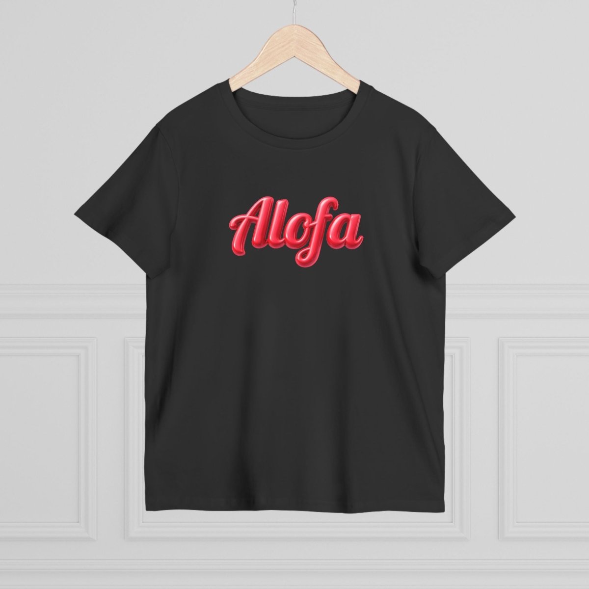 Black soft women's Maple Tee by Alofa, unisex style, casual fit, ideal for everyday wear.