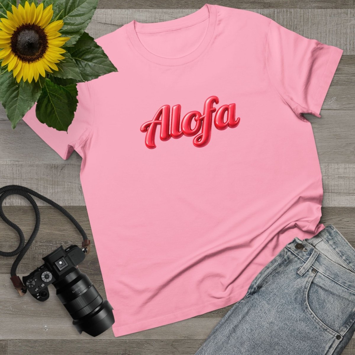 Black unisex Soft Women's Maple Tee by Alofa from The Print Bar, featuring a comfortable fit and simple design.