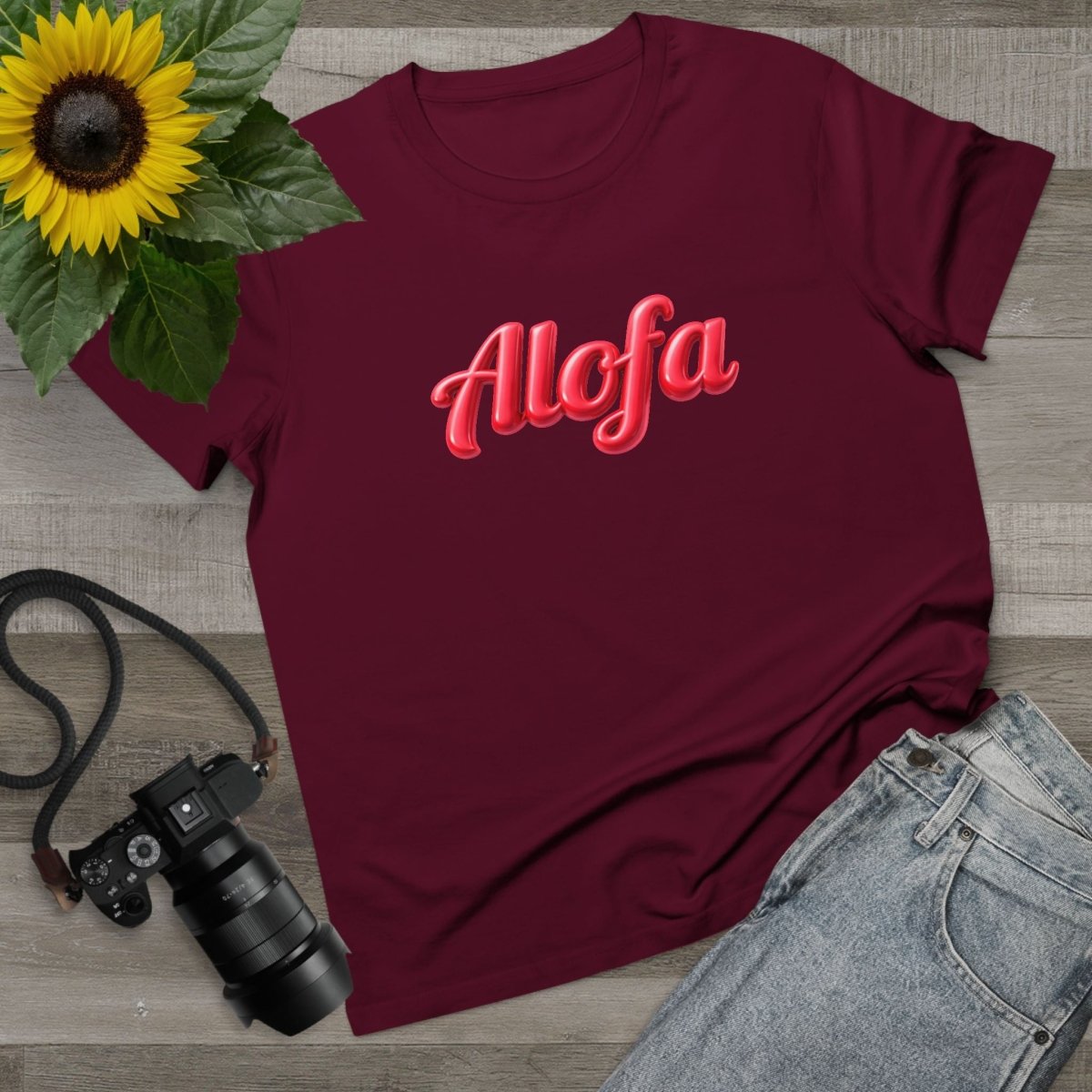Unisex black Soft Women's Maple Tee by Alofa from The Print Bar, featuring a comfortable, soft cotton fabric and casual fit.