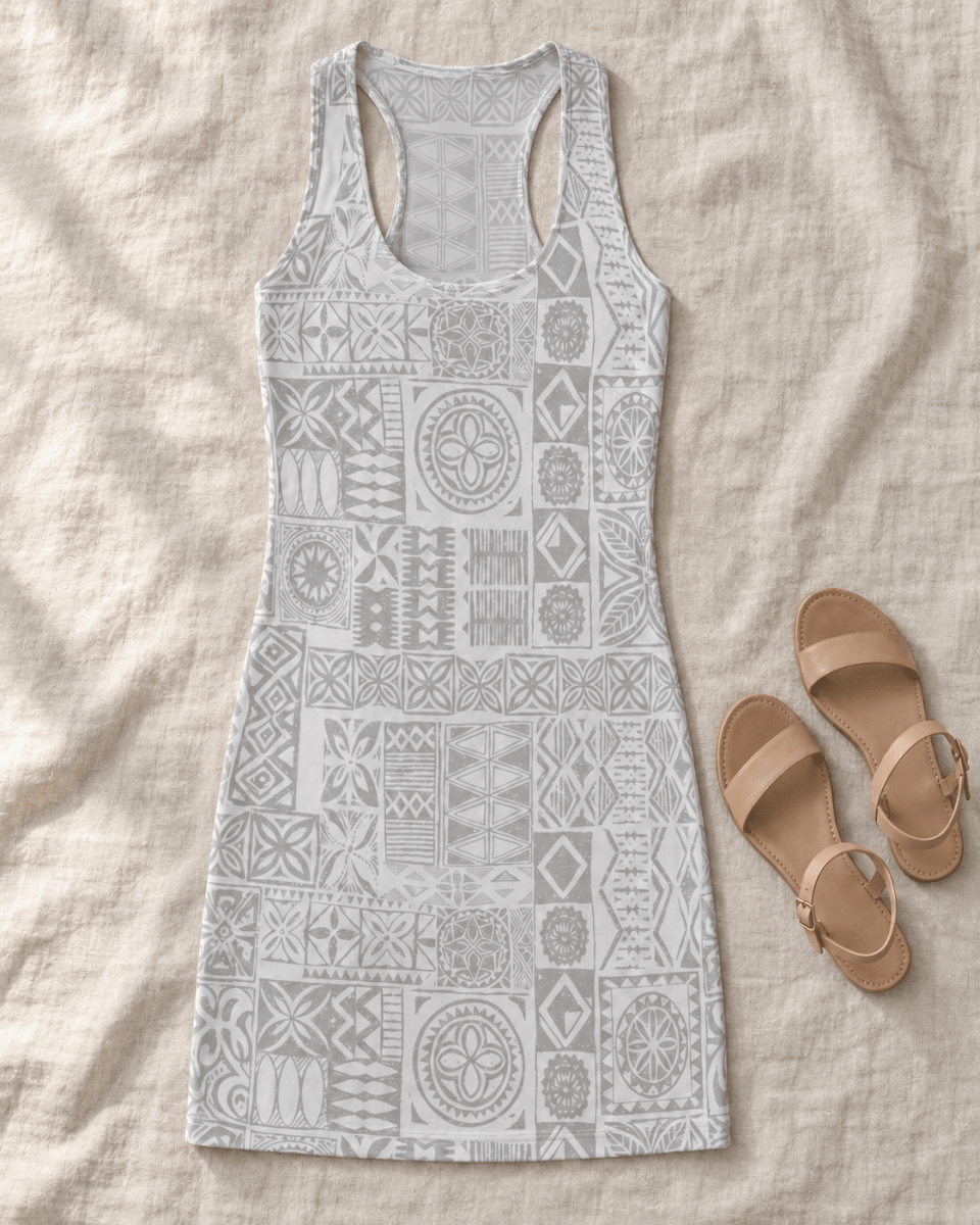 Racerback Dress - White Sunday - The Koko Samoa
