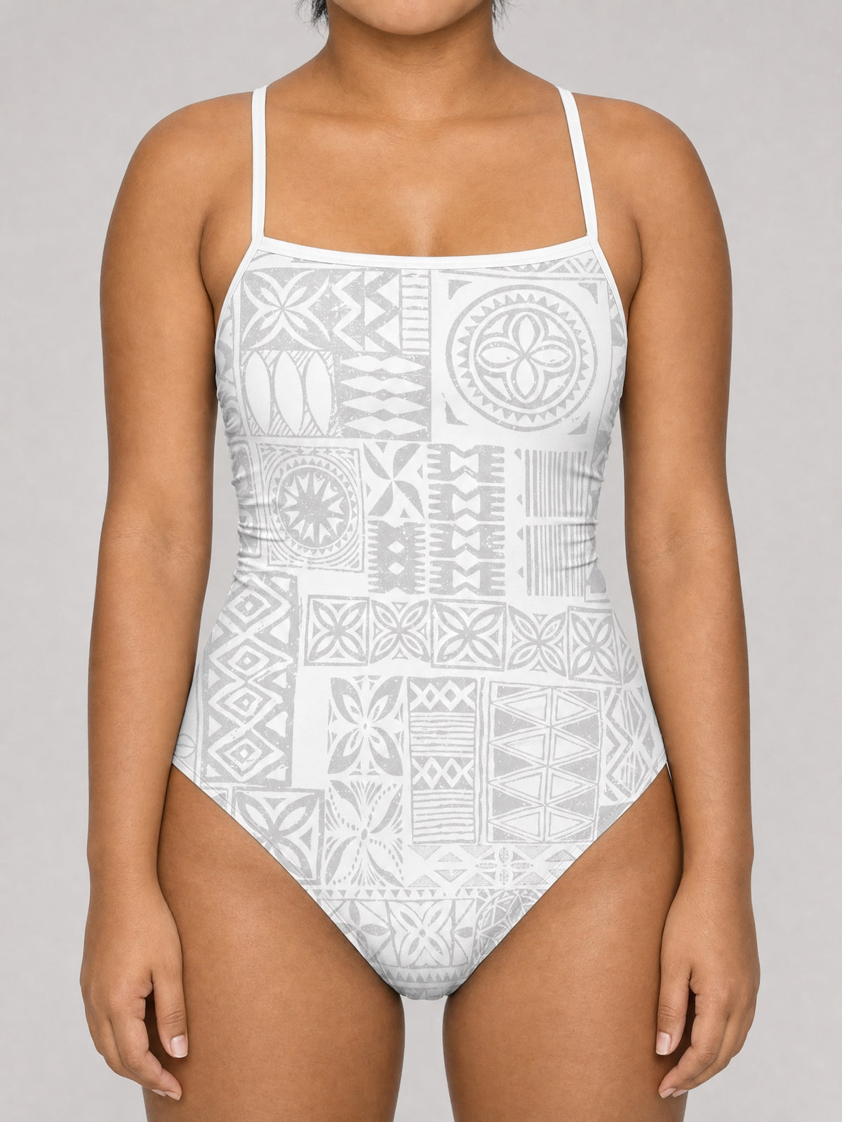 One-Piece Swimsuit - White Sunday - AU/NZ on a light grey studio background