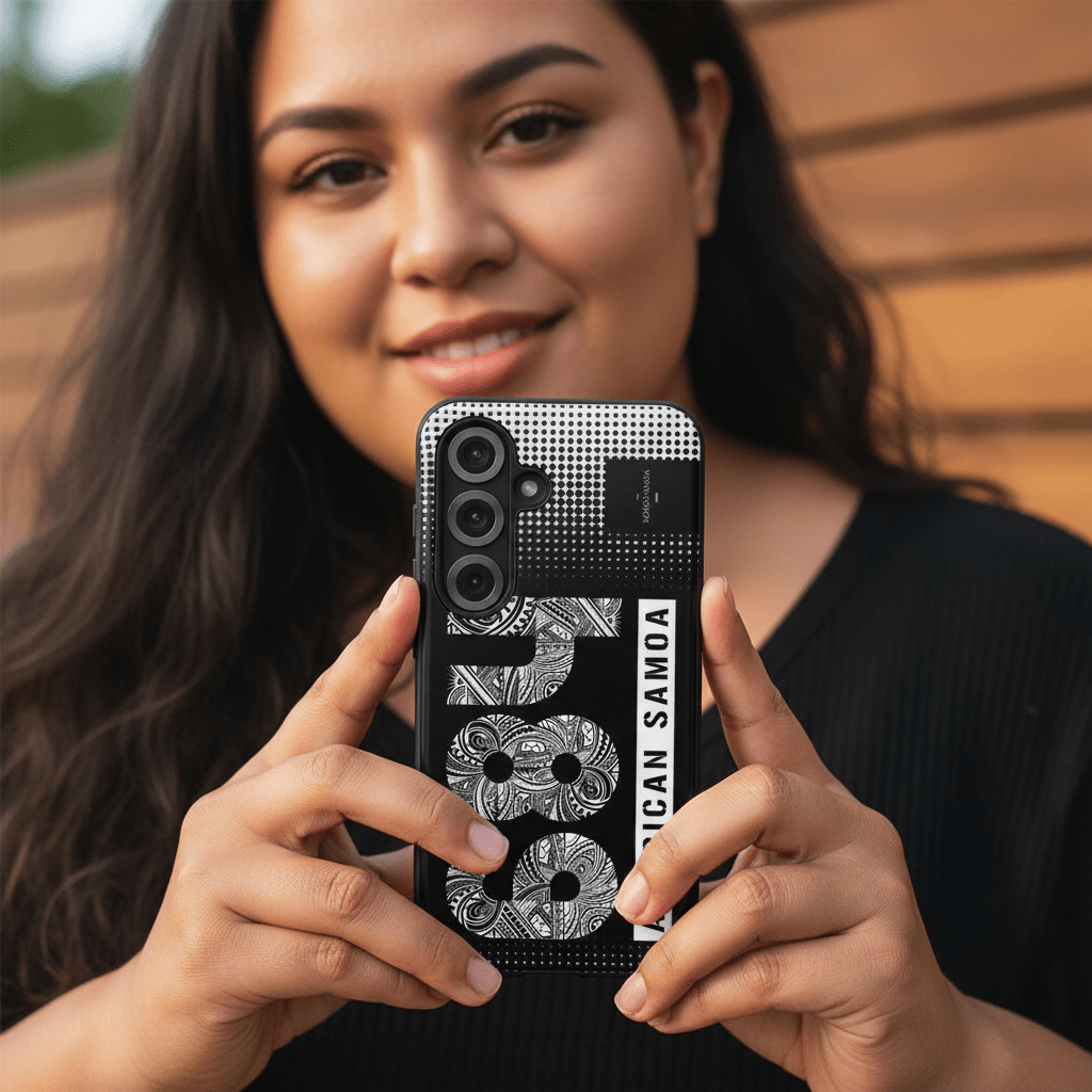 Samsung Tough Phone Case featuring a vibrant Koko Samoa design, durable protection for Galaxy phones.