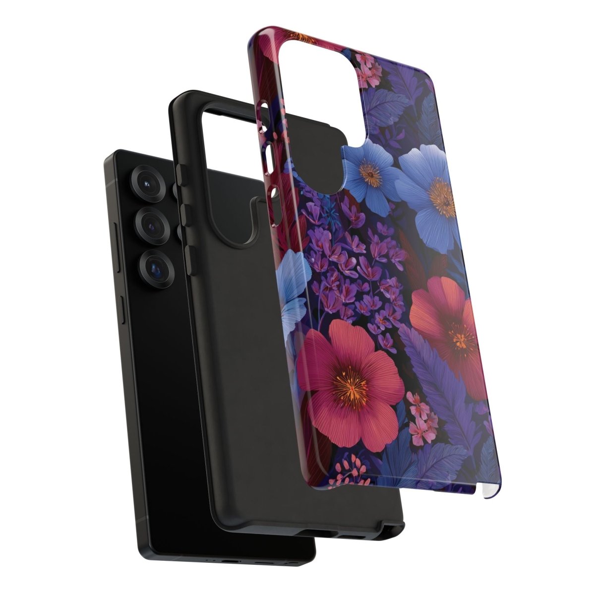 Samsung Tough Phone Case in Lavender Tropics print by Printify, designed for durable protection and vibrant tropical style.