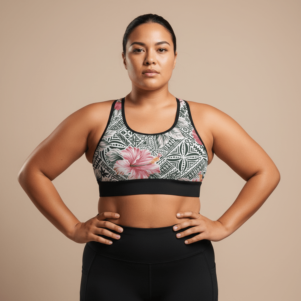 FYBY seamless sports bra in Solosolo Blooms print, featuring a supportive, stretchy design perfect for active wear.