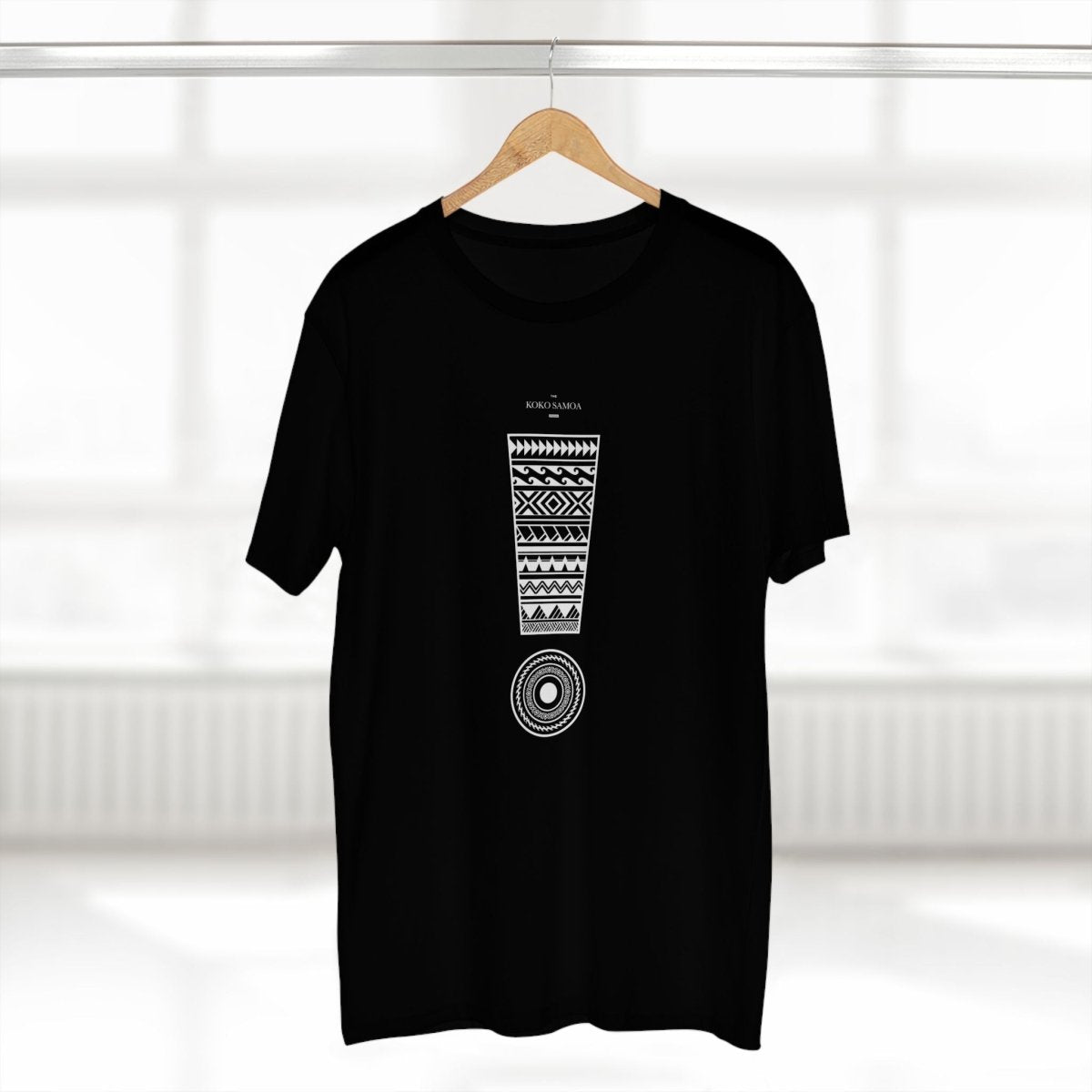 Soft unisex T-shirt by The Print Bar featuring the Exclaim design, shown in a relaxed fit on a model.