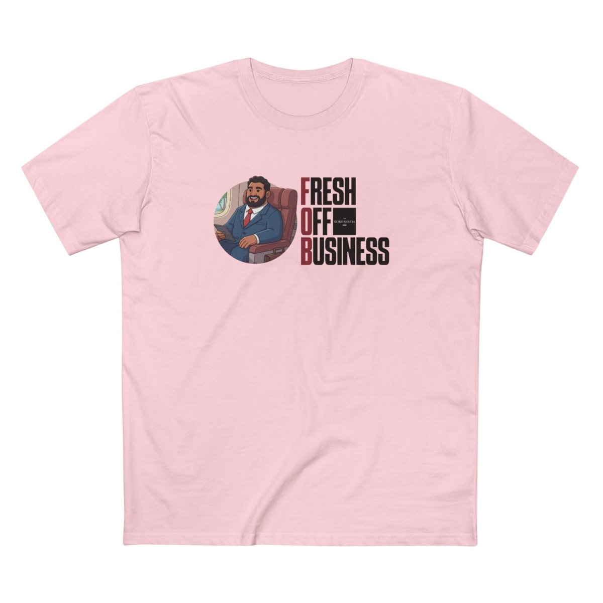 Soft unisex T-shirt from The Print Bar with "Fresh Off Business" design, featuring a comfortable fit and casual style.