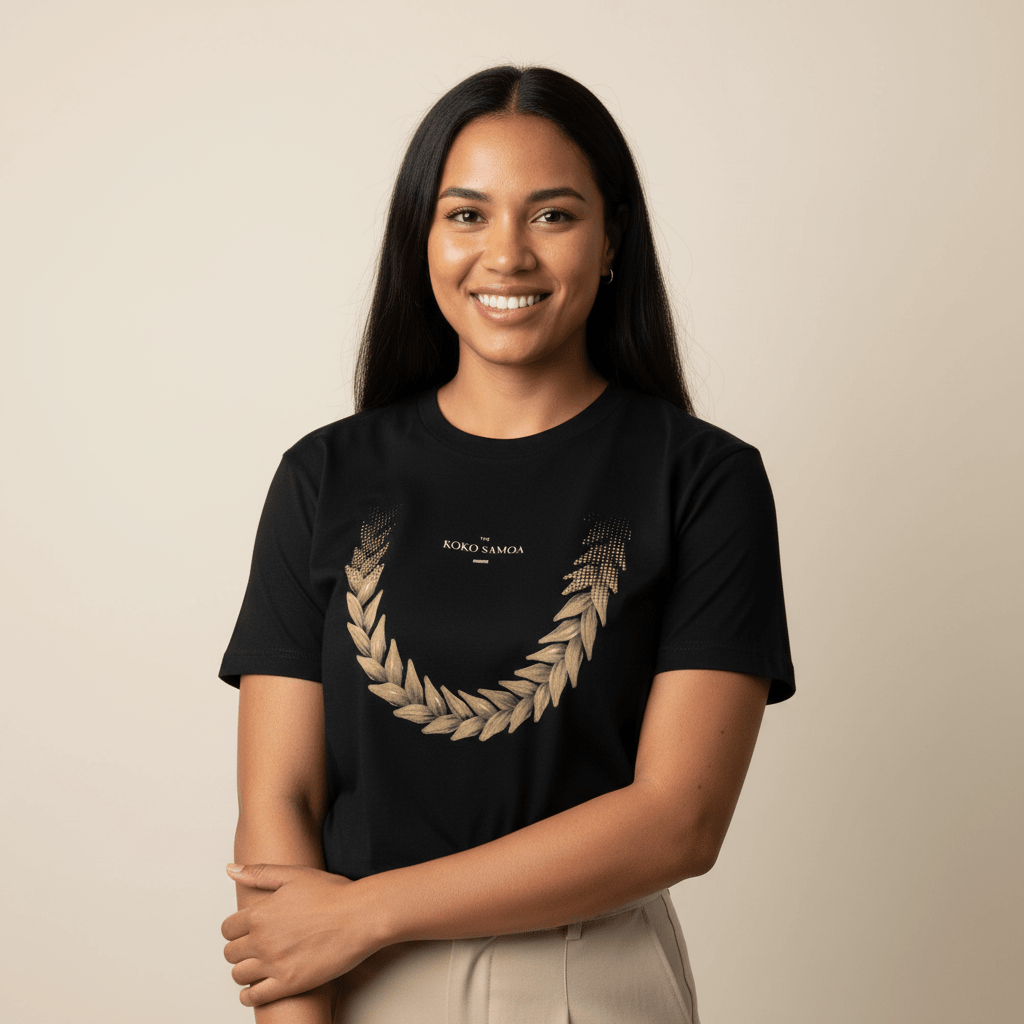 Soft unisex T-shirt in brown with Ula Fala design, featuring a comfortable fit and casual style.