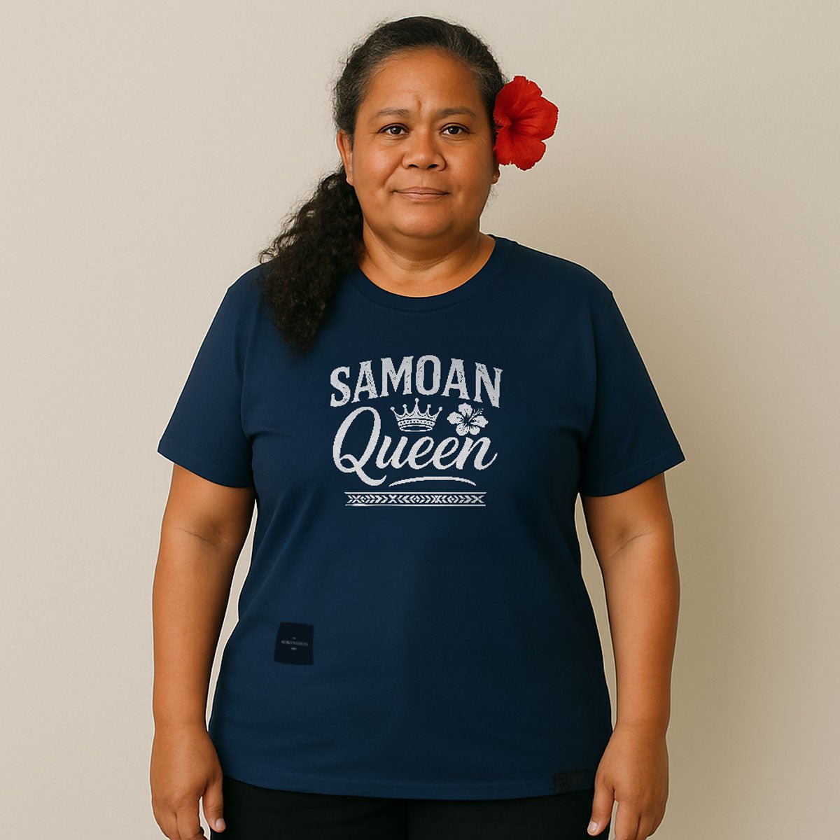 Soft unisex Samoan Queen T-shirt by The Print Bar, featuring a comfortable fit and Polynesian-inspired design.