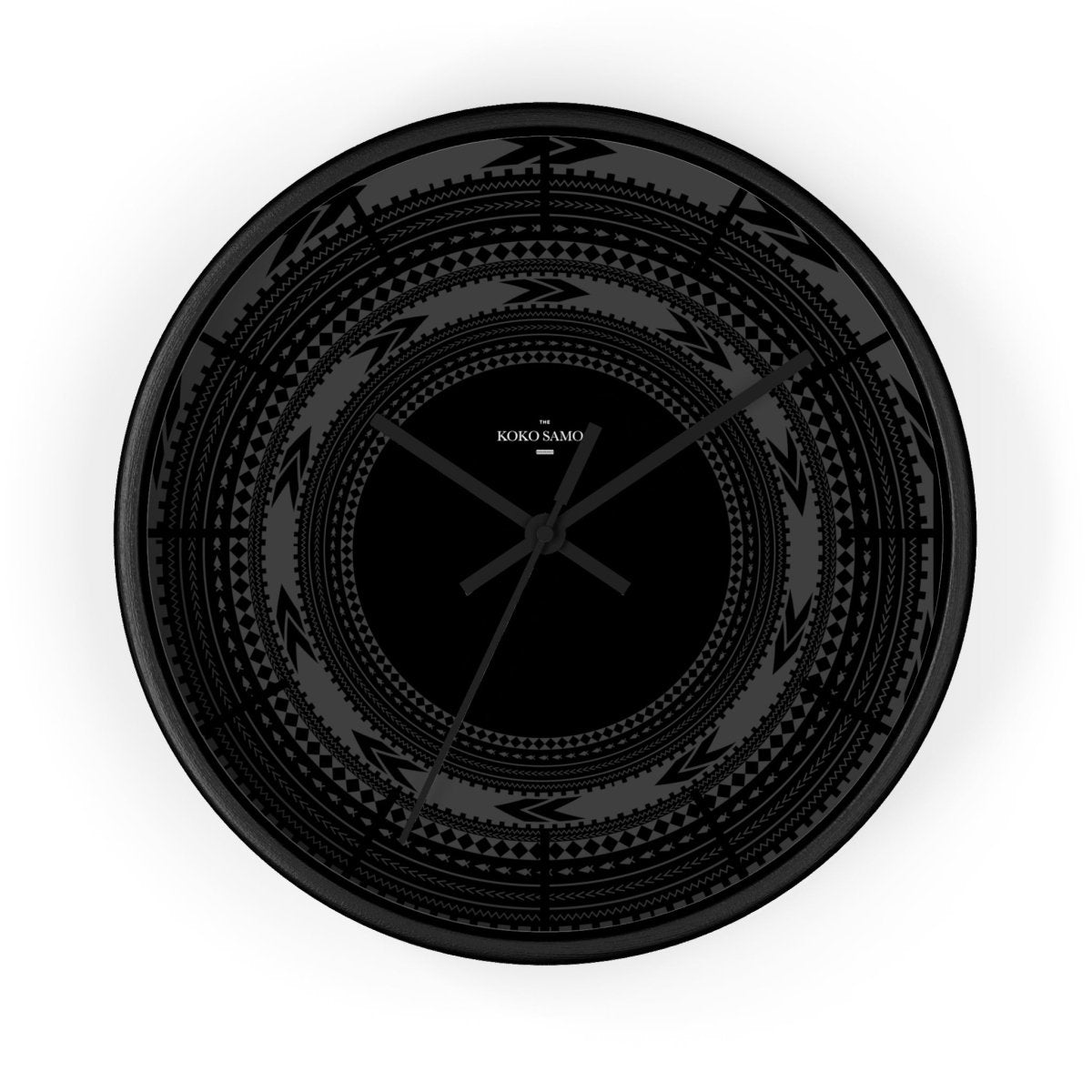 Black 10-inch wall clock with a sleek Pe'a, perfect for home decor in AU, NZ, and USA.