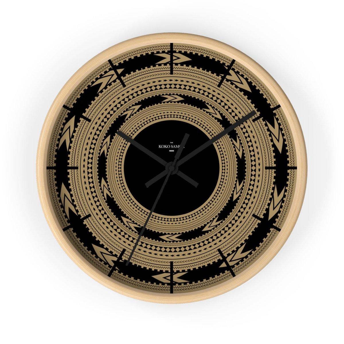 Black 10-inch Pe'a wall clock, featuring a sleek design, perfect for home decor in AU, NZ, and USA settings.