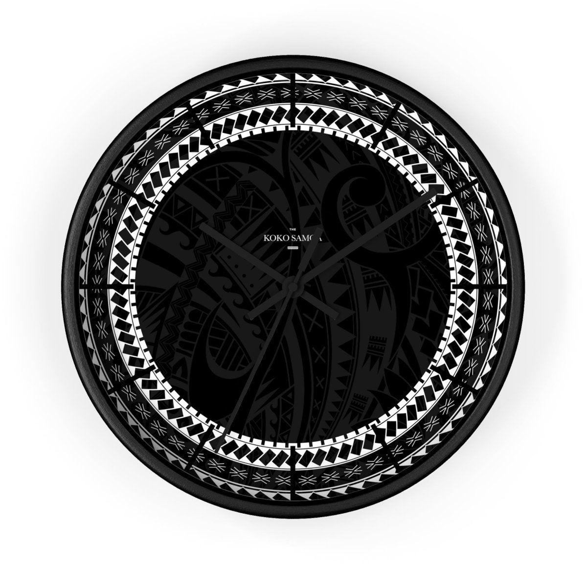 Black 10-inch Warrior wall clock, featuring bold design, perfect for home decor in AU, NZ, and USA.
