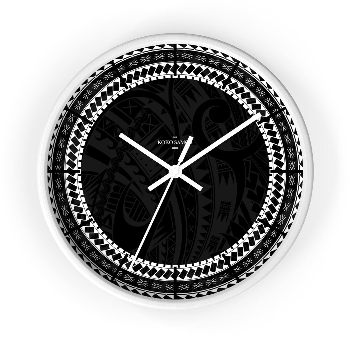 Black 10-inch warrior-themed wall clock, with a modern design, suitable for home decor in AU, NZ, and USA.