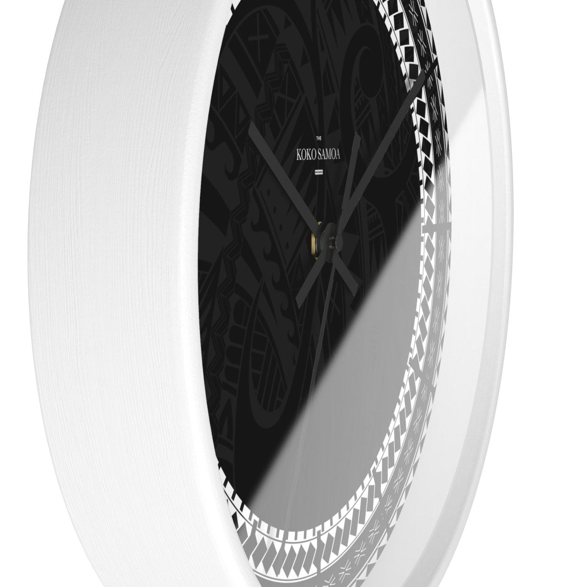 Black 10-inch Warrior wall clock, featuring a sleek design suitable for home decor in AU, NZ, and USA.