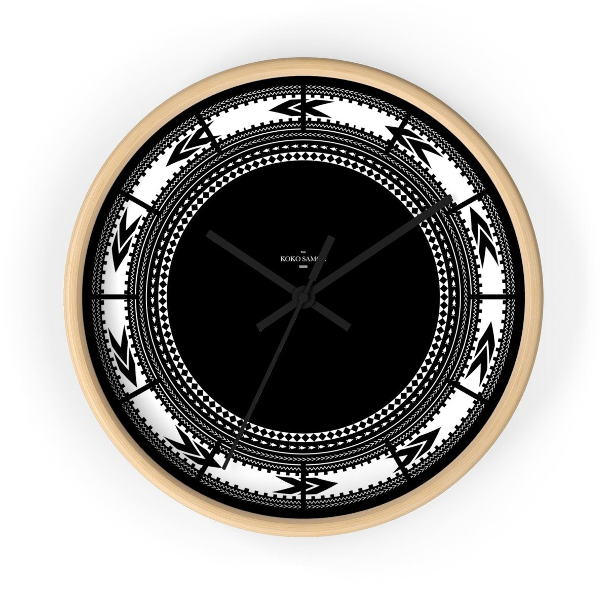 White Pe'a 10-inch wall clock with black hands and base, perfect for home decor in AU, NZ, and USA.