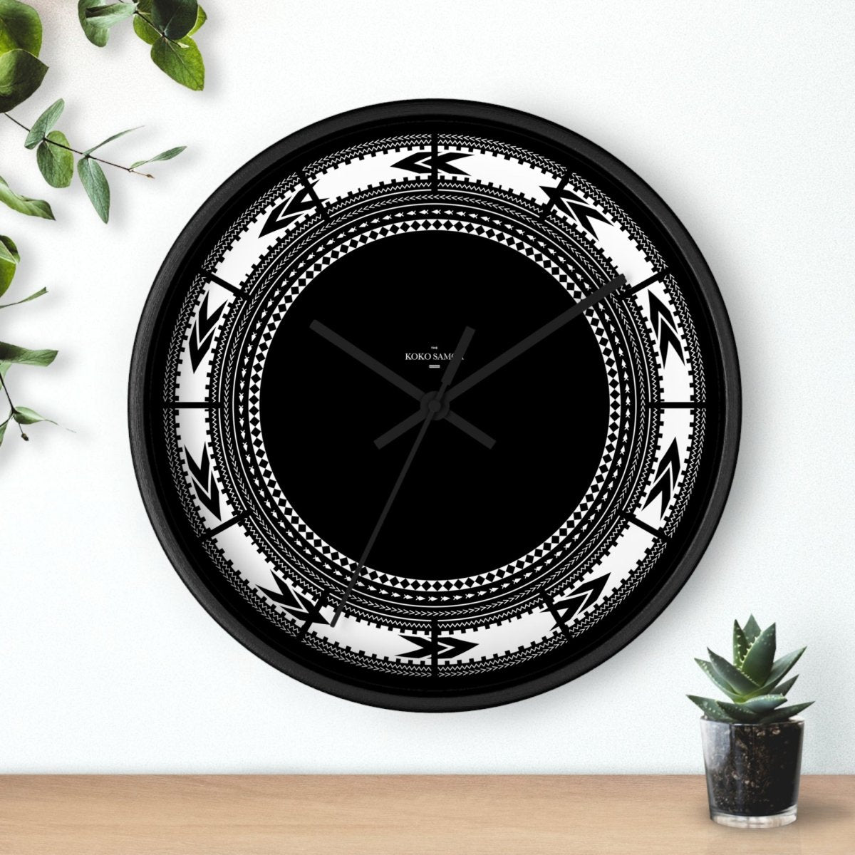 White Pe'a 10-inch wall clock, modern home decor with black accents, suitable for AU, NZ, and US interiors.