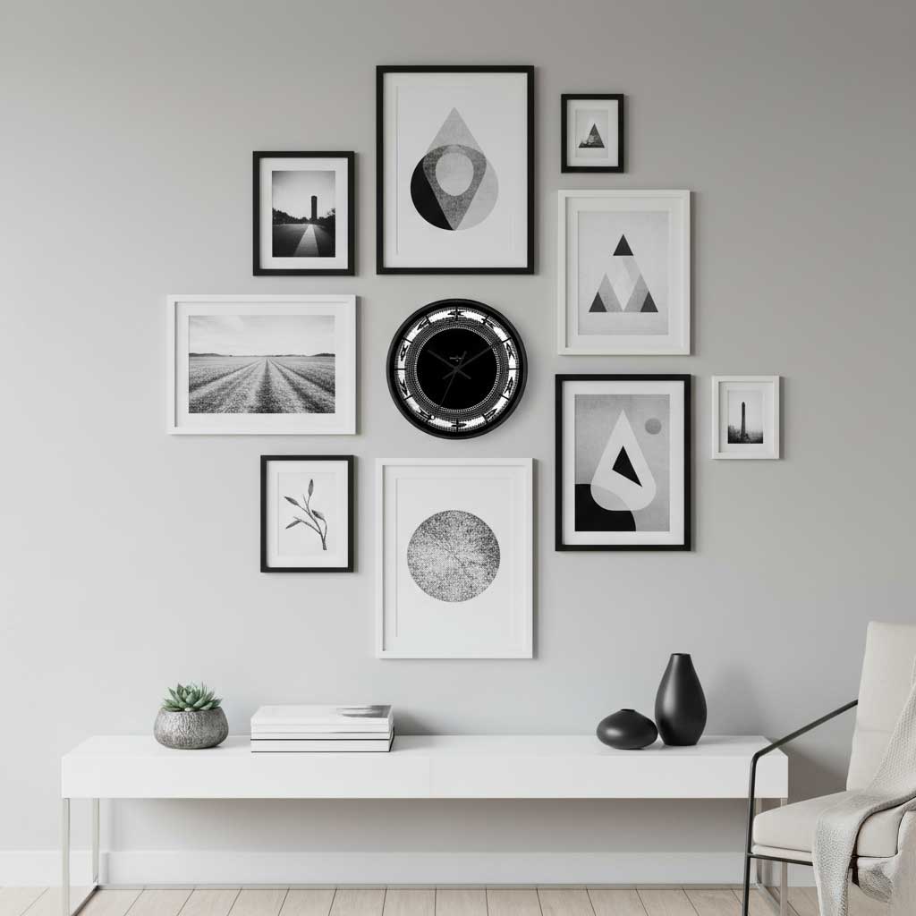 White Pe'a 10-inch wall clock with black hands and base, perfect for home decor in AU, NZ, and USA.