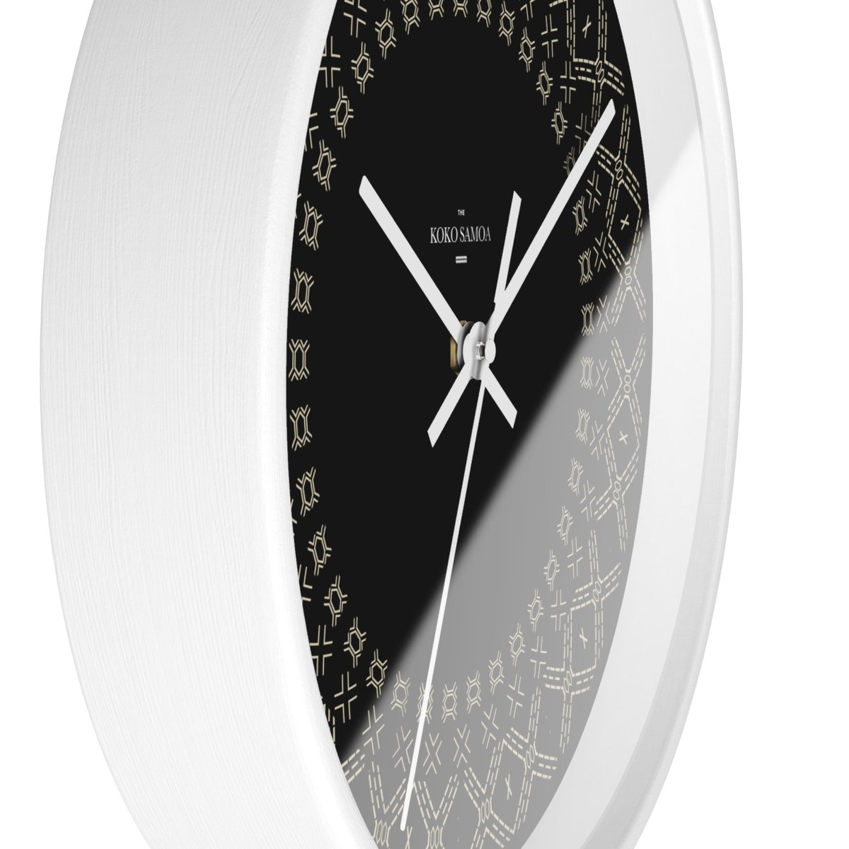 Modern black and white wall clock, 10-inch, Malu brand, home decor, with sleek design suitable for AU, NZ, and US settings.
