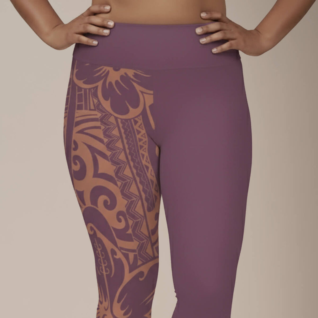 Plus size 2XL to 6XL leggings by Subliminator featuring Bloom Brandied Melon print, vibrant and comfortable for curvy figures.