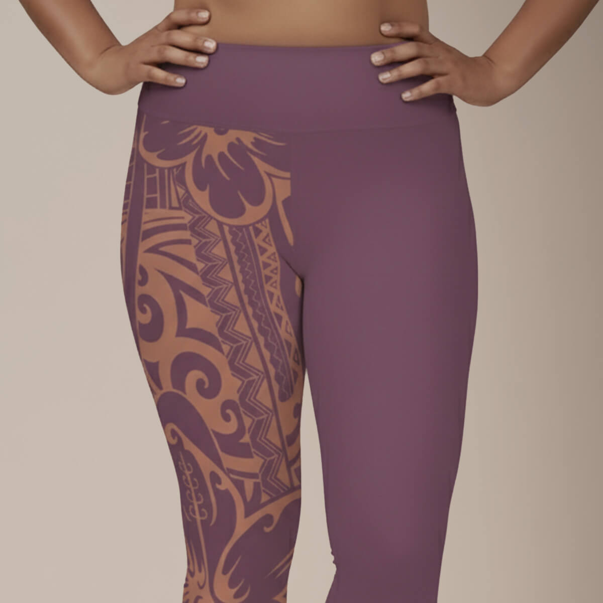 Plus size 2XL to 6XL leggings by Subliminator in Bloom Brandied Melon, featuring vibrant, comfortable stretch fabric and bold pattern.