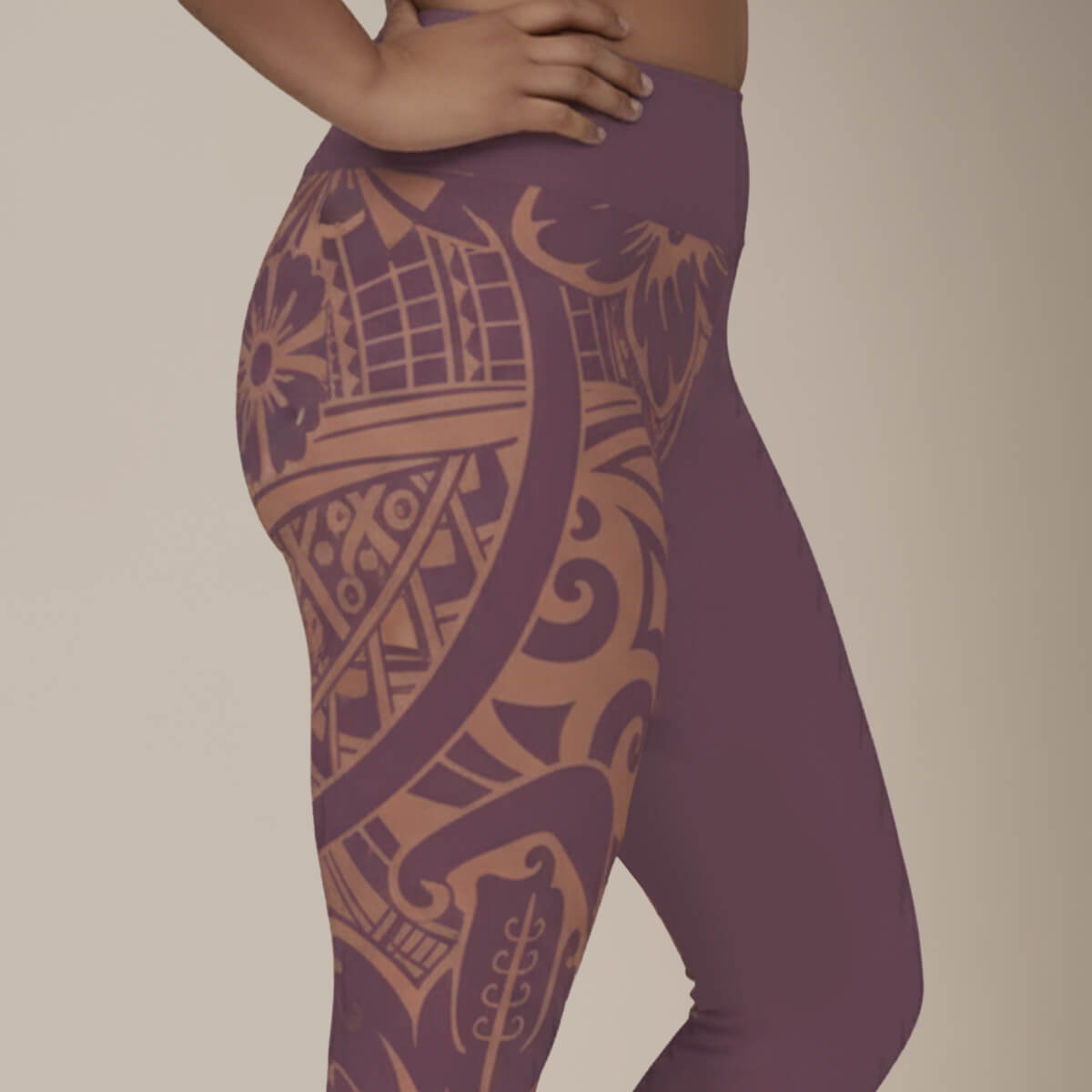 Plus size 2XL to 6XL leggings by Subliminator in Bloom Brandied Melon color, featuring vibrant floral pattern and comfortable fit.