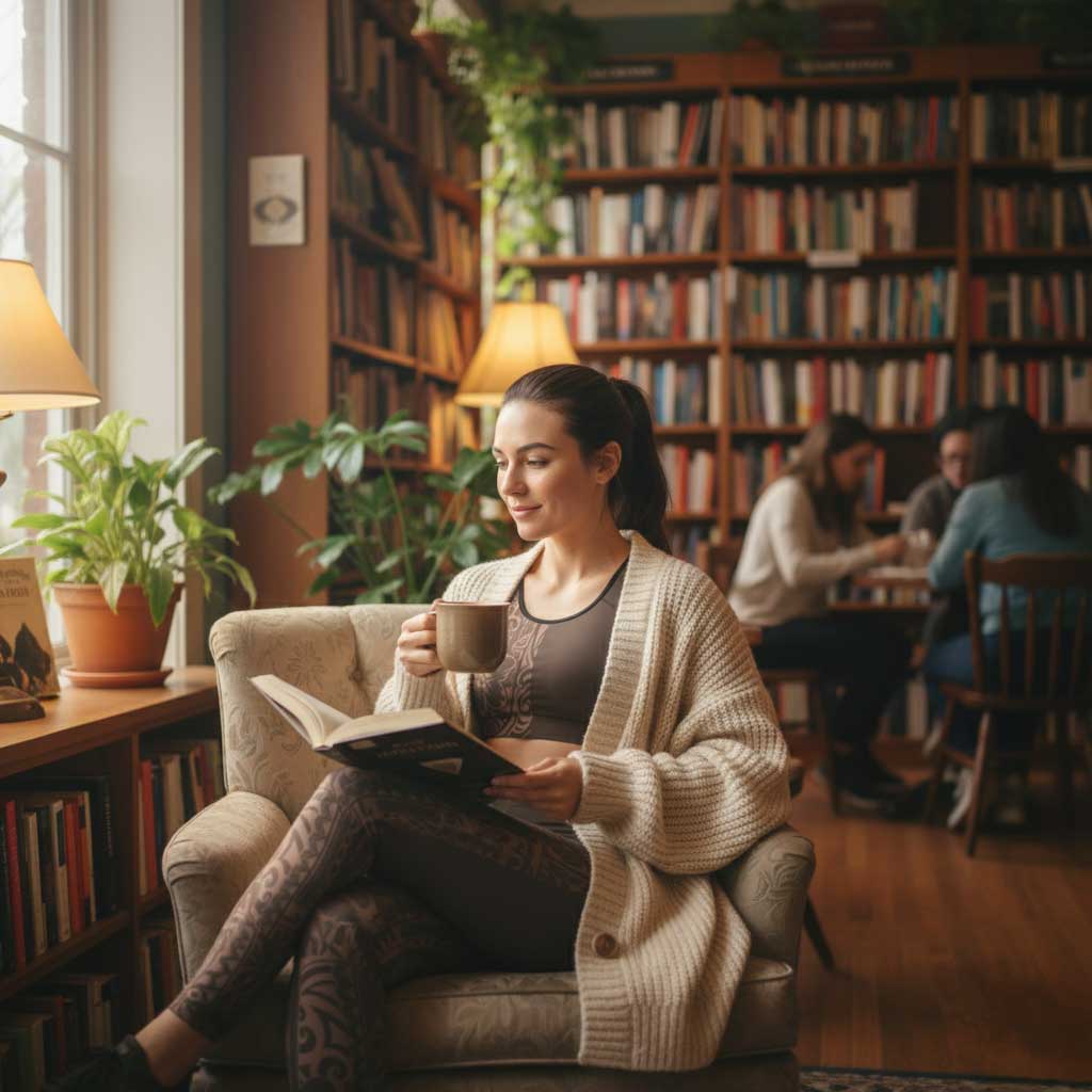 Miami Sublimation IslandRise high-waisted leggings in Bloom Mocha Mousse, plus size, shown on a model.