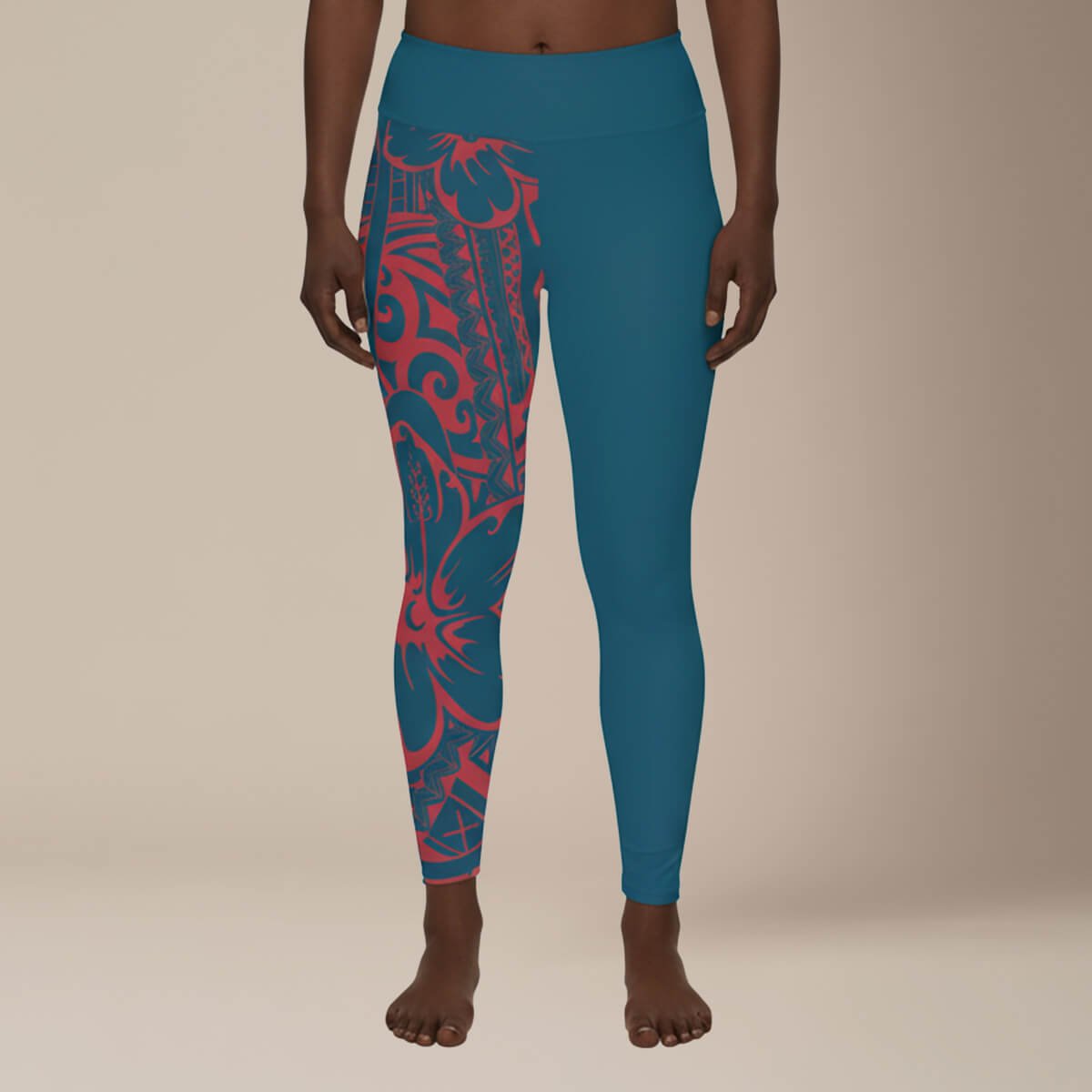 Plus size Subliminator leggings in 2XL to 6XL, Bloom Winterberry Blue pattern, featuring vibrant floral design for women.