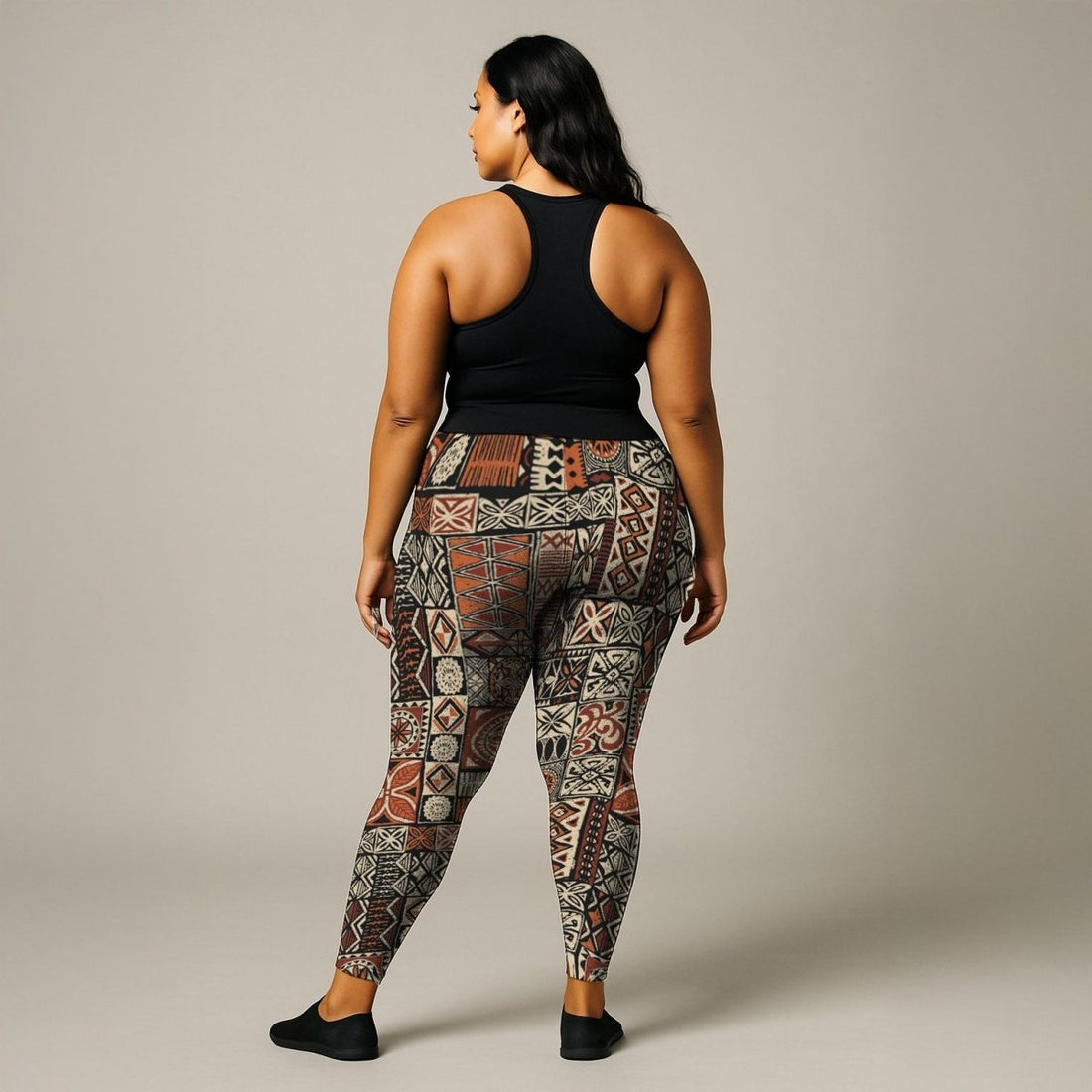 Plus size 2XL to 6XL IslandCurvy leggings by Subliminator featuring Elei design in vibrant tropical print.