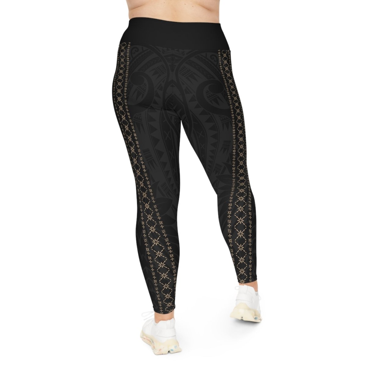 IslandCurvy Malu plus size leggings 2XL to 6XL, featuring tropical print and comfortable fit for AU/NZ sizes.