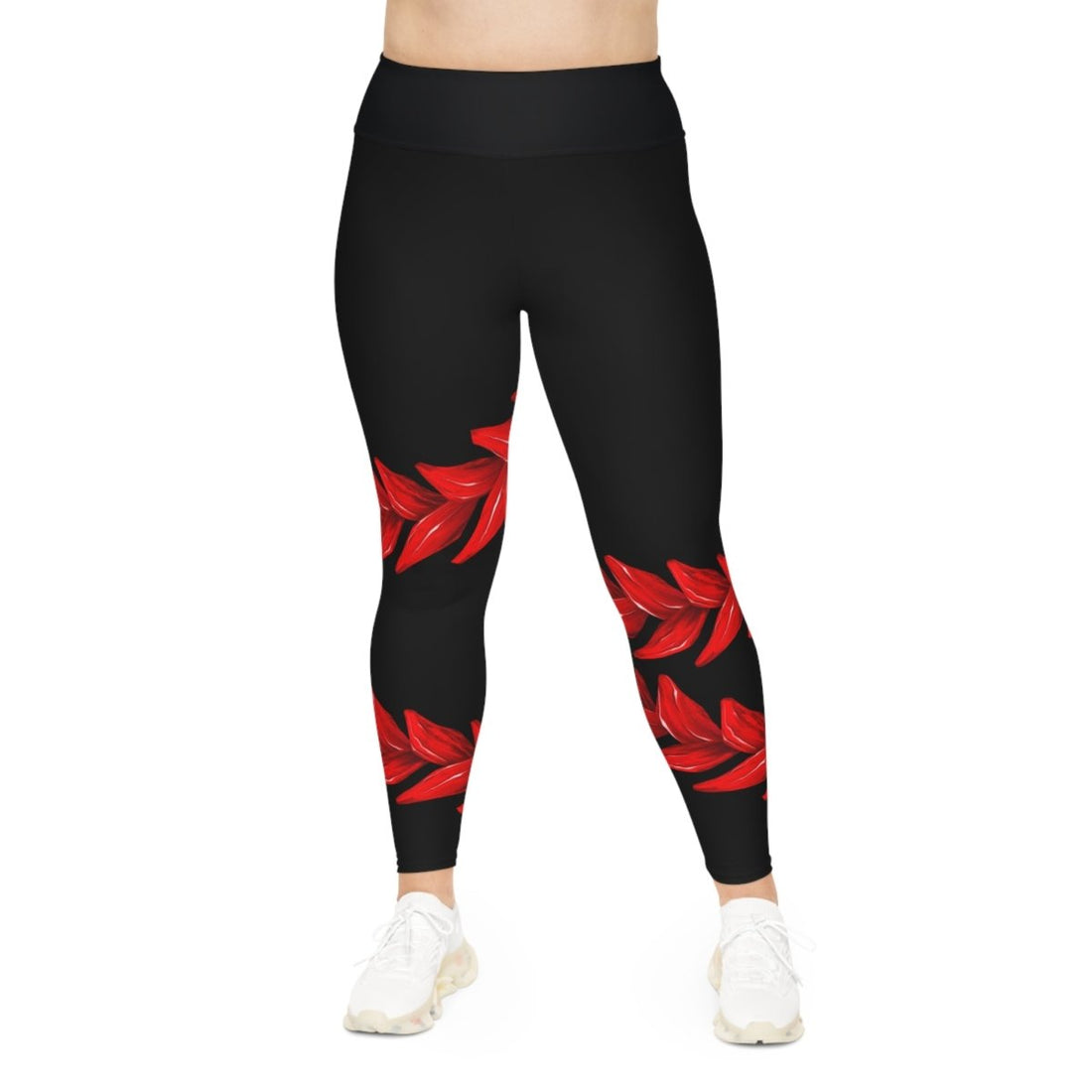 IslandCurvy plus size leggings in 2XL to 6XL, featuring vibrant Ula Fala print, designed for comfort and style.