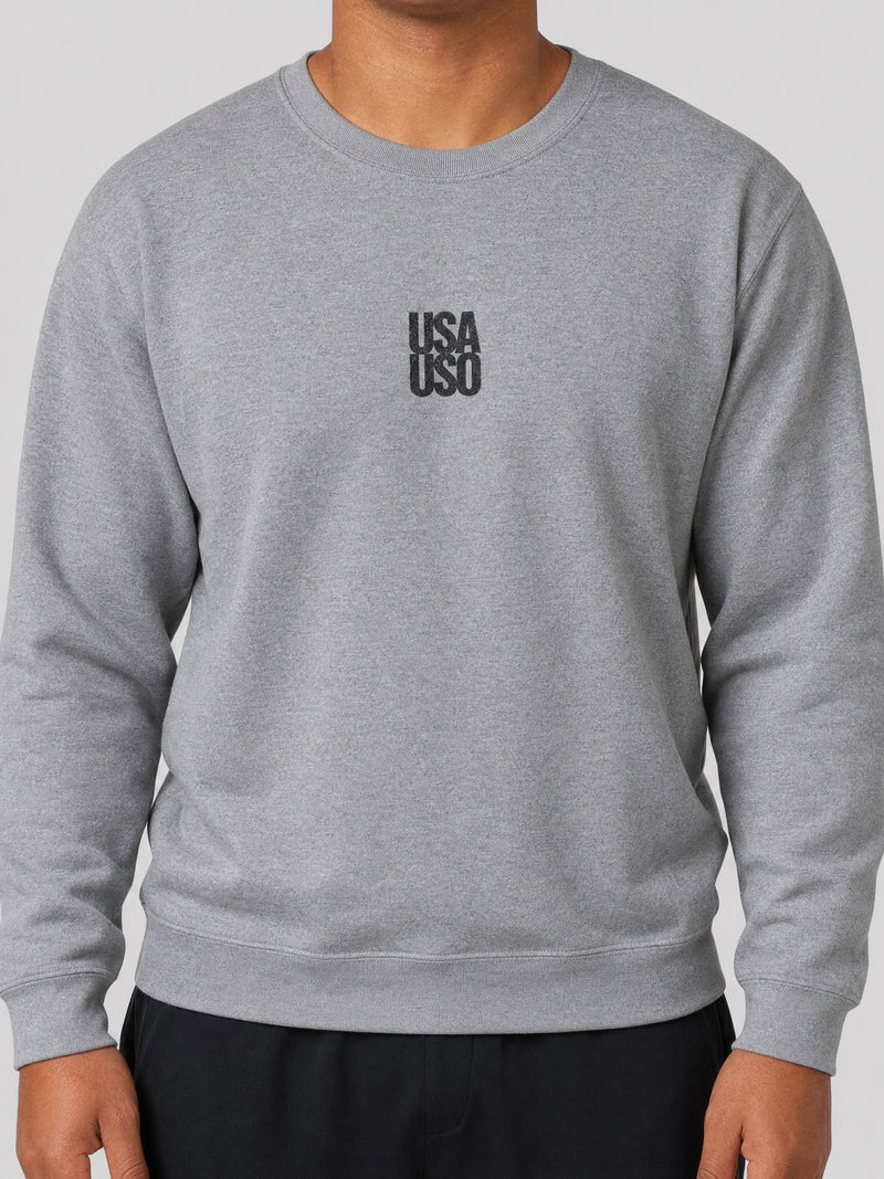 Unisex Heavy Sweatshirt  — USA USO  - Black Embroidered - AU/NZ/USA