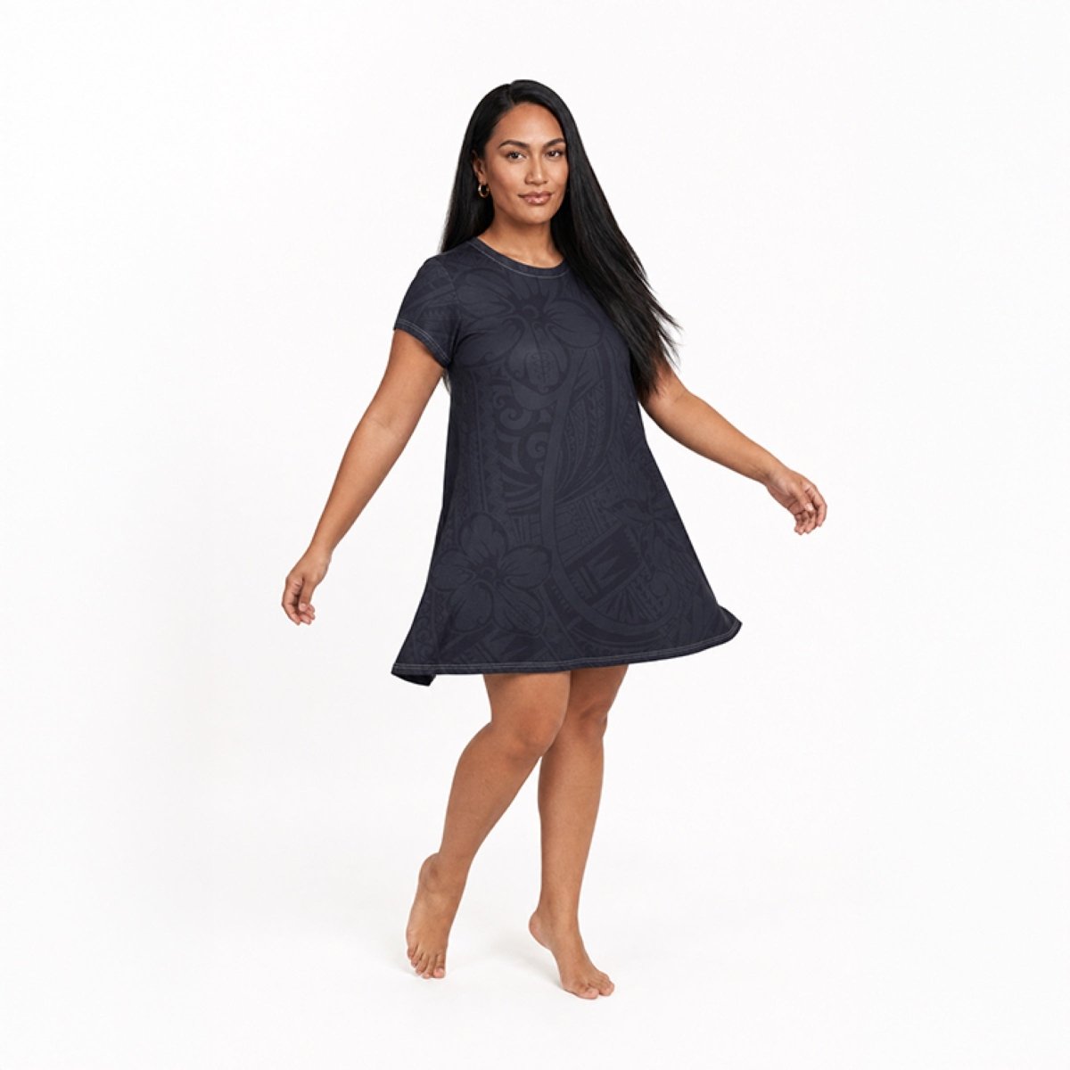 T-Shirt Dress - Blue Bloom - AU/NZ/USA - The Koko Samoa