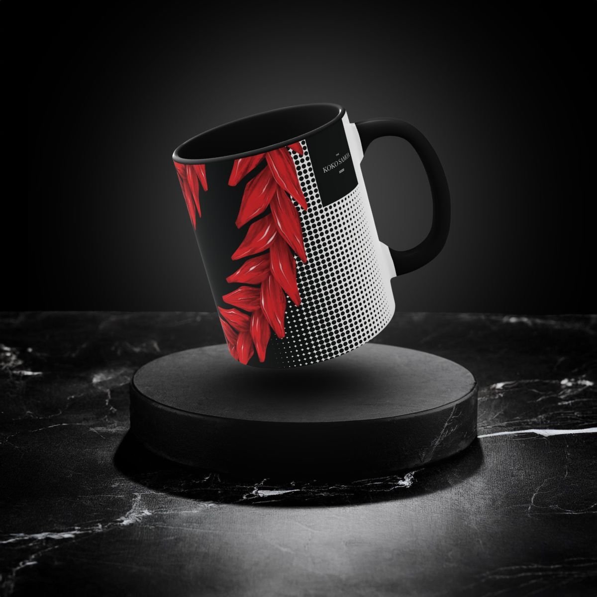 LimaLuxe™ 325ml Ula Fala mug by Prima Printing, featuring colorful design, perfect for morning routines, on a white background.