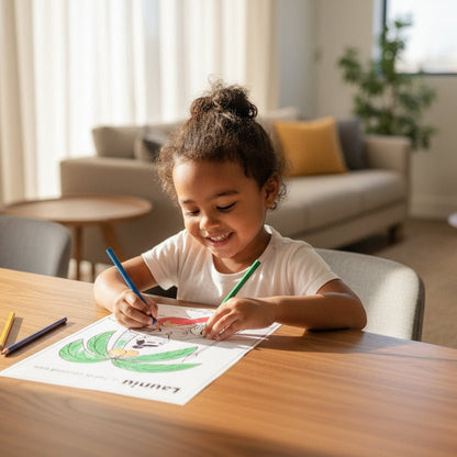 Downloadable Learn and Colour Sheet - Launiu - AU/NZ/USA - The Koko Samoa