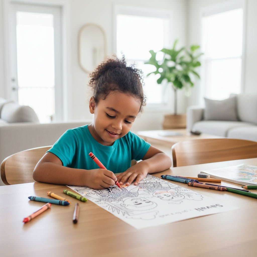 Downloadable Learn and Colour Sheet by THE KOKO SAMOA featuring Savali design, suitable for AU, NZ, and USA audiences.