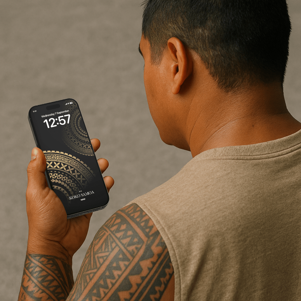 United Gold phone wallpaper by The Koko Samoa featuring a vibrant gold design for AU, NZ, and USA phone screens.