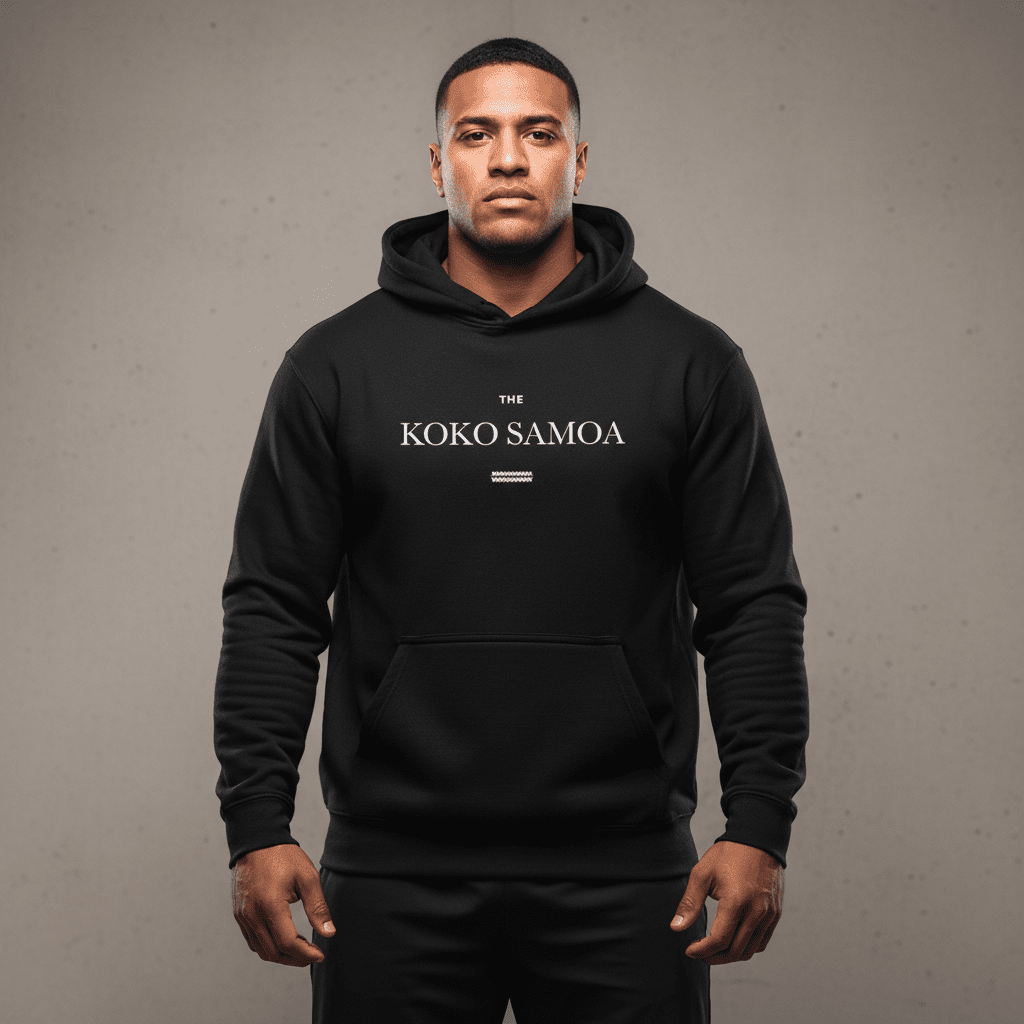 Black IslandHeavy™ Hoodie in plus sizes 2XL to 5XL, featuring a classic design,.