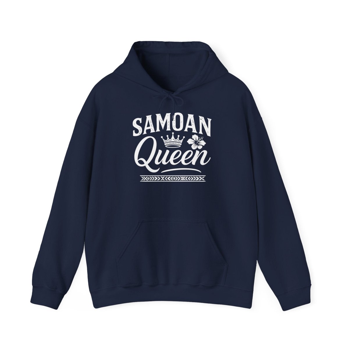 Dark heather IslandHeavy™ hoodie in plus sizes 2XL-5XL featuring Samoan Queen design,.