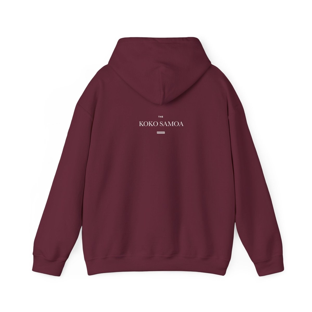 Dark heather IslandHeavy™ hoodie in plus 2XL-5XL size featuring Samoan Queen.