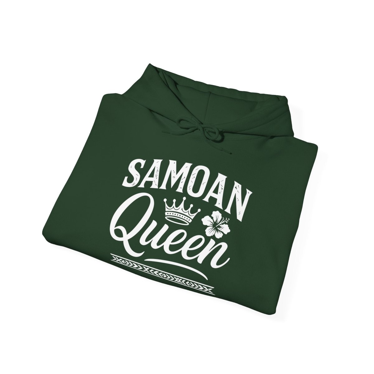 Dark heather IslandHeavy™ hoodie in plus sizes, featuring a Samoan Queen design, from The Print Bar, suitable for AU/NZ customers.