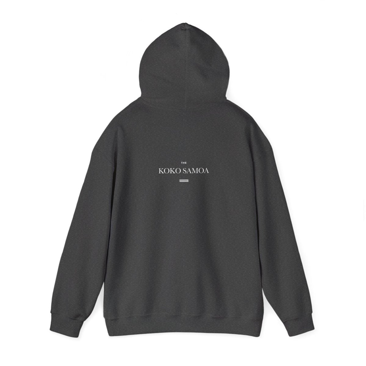 Dark heather IslandHeavy™ hoodie in plus sizes 2XL-5XL featuring Samoan Queen design by The Print Bar, casual and comfortable fit.