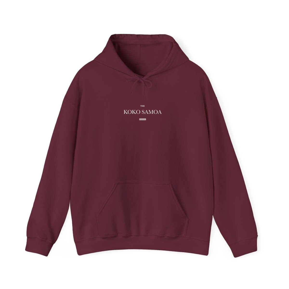 Dark heather IslandHeavy™ hoodie in plus 2XL to 5XL, featuring a Straight Outta AU/NZ design on the front.