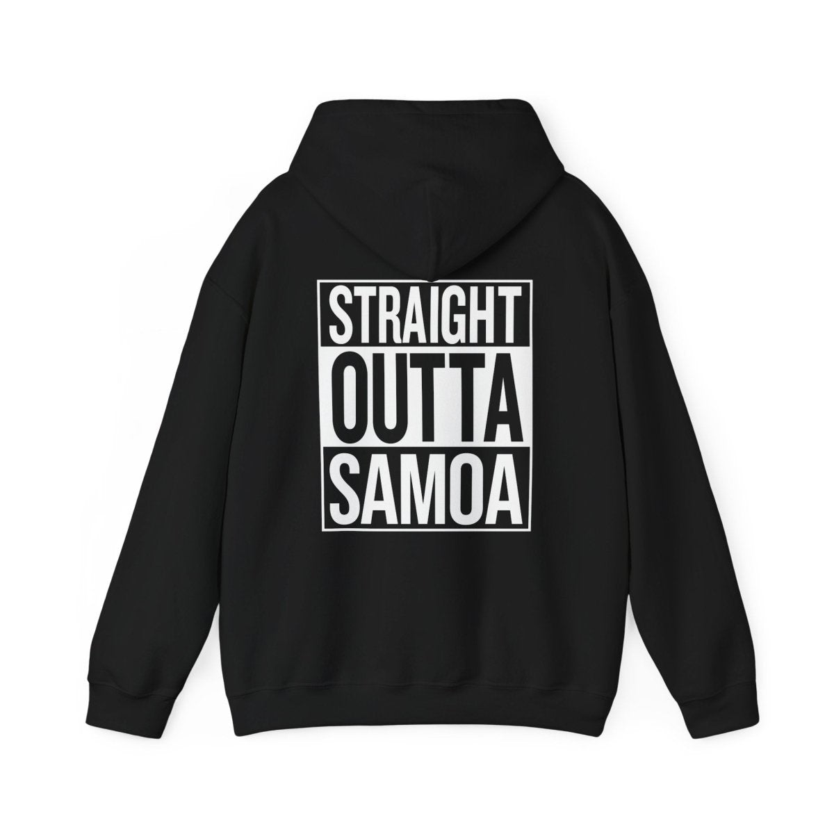 Dark heather IslandHeavy™ hoodie in 2XL, featuring a straight outta AU/NZ design, shown on a model.