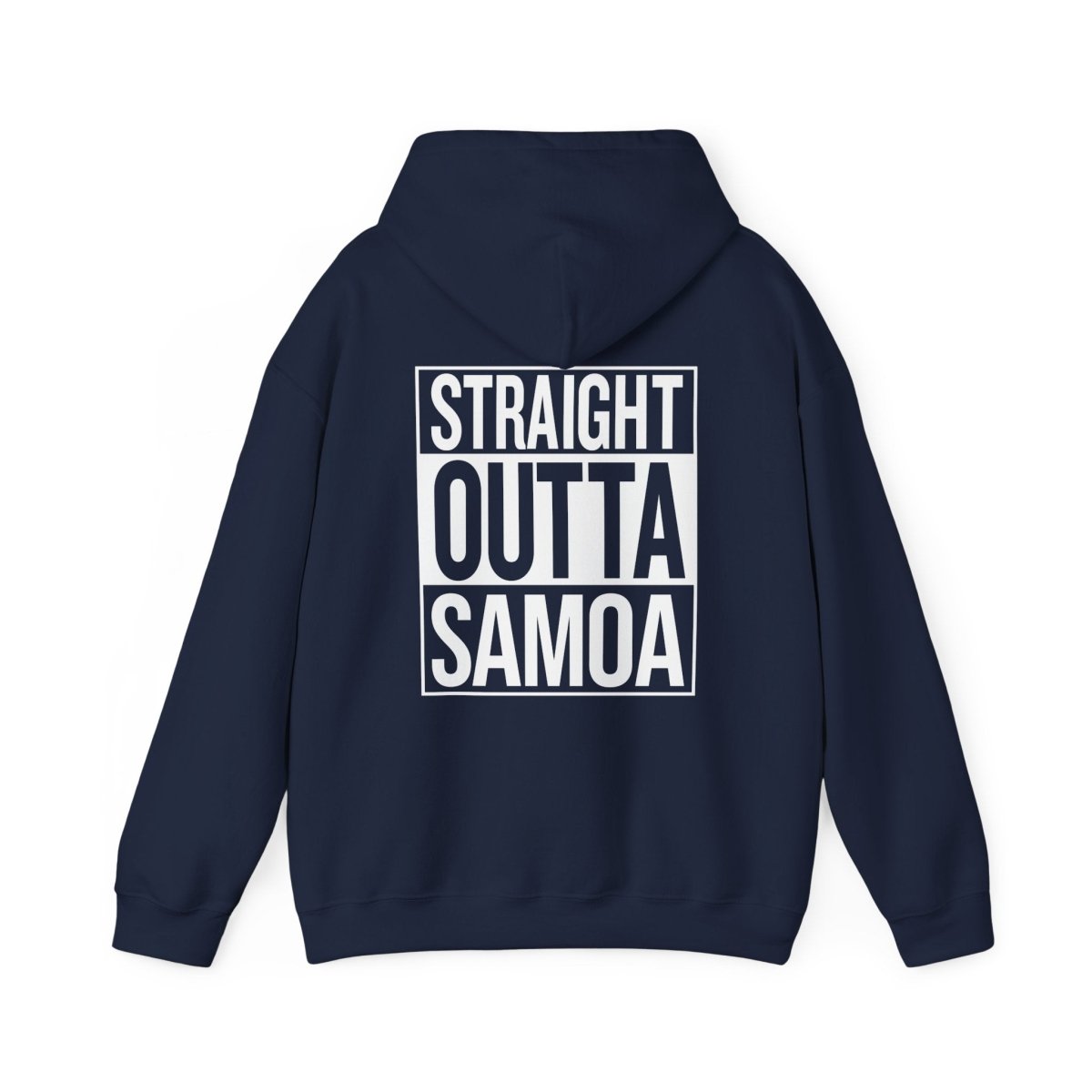 Dark heather IslandHeavy™ hoodie by The Print Bar in plus sizes 2XL-5XL, featuring a straight outta AU/NZ print on the front.