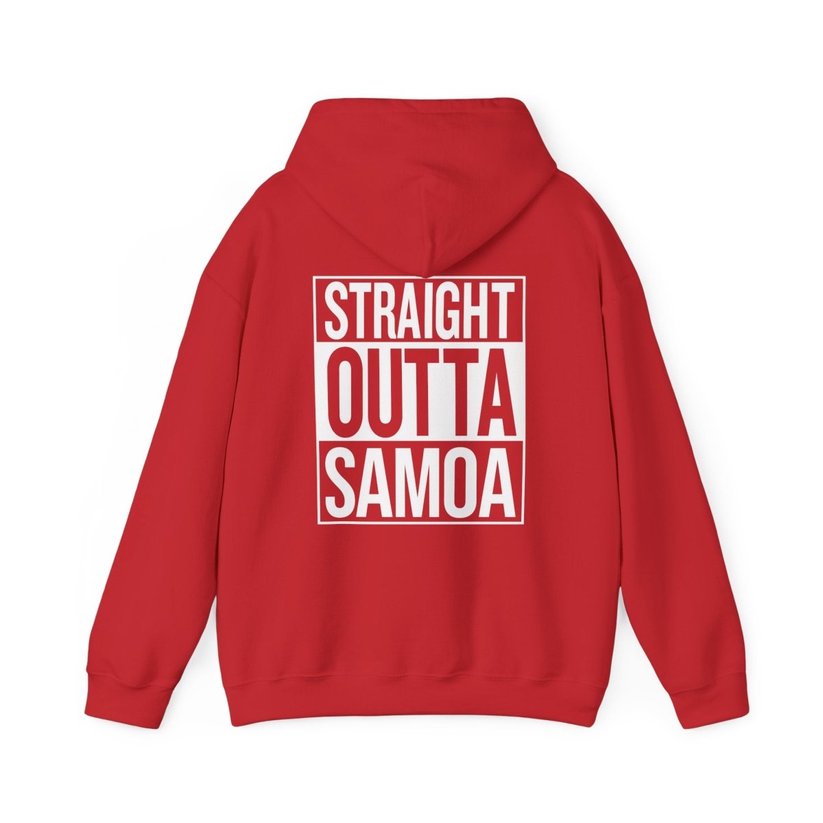 Dark heather IslandHeavy™ hoodie from The Print Bar in plus sizes 2XL-5XL, featuring "Straight Outta" design and comfortable fit.