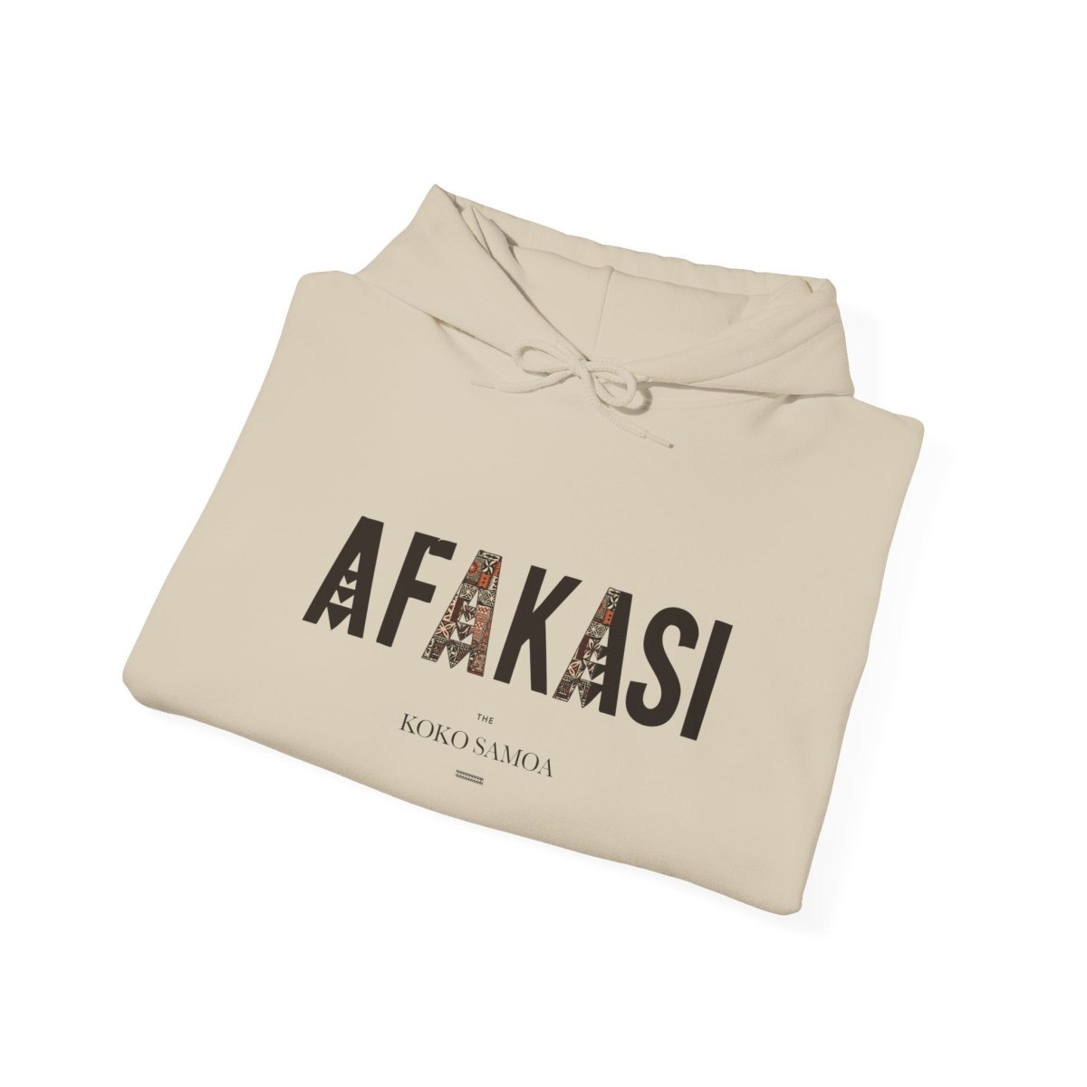 White IslandHeavy™ hoodie in plus sizes 2XL-5XL, featuring a casual fit and the Afakasi design.