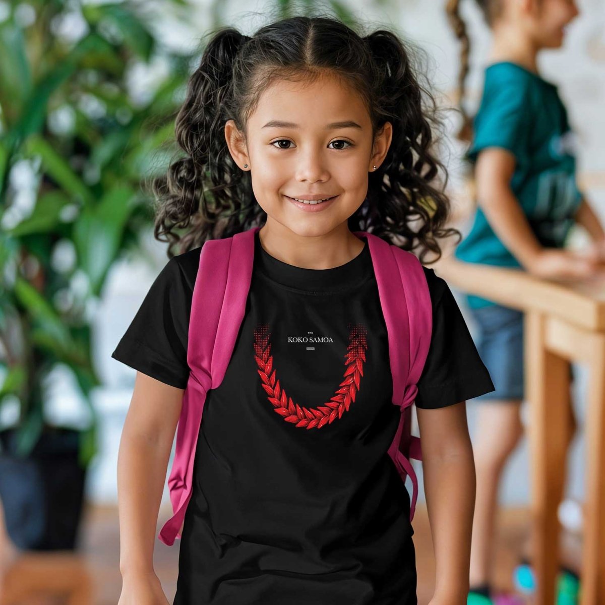 Kids unisex black T-shirt by The Print Bar featuring Ula Fala design, perfect for boys and girls in AU/NZ sizes.