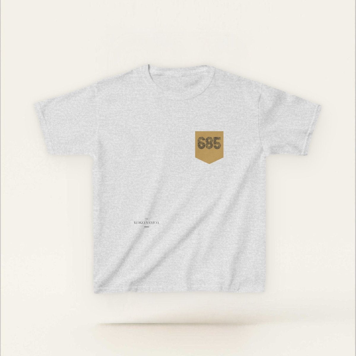 Navy kids unisex tee with pocket from The Print Bar, featuring a simple and comfortable design for children.