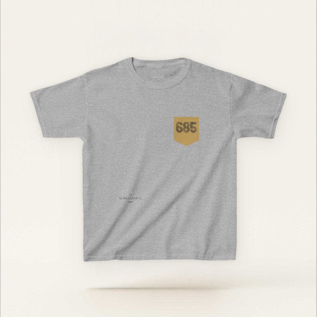 Navy kids unisex tee with pocket from The Print Bar, featuring a simple and comfortable design for children.