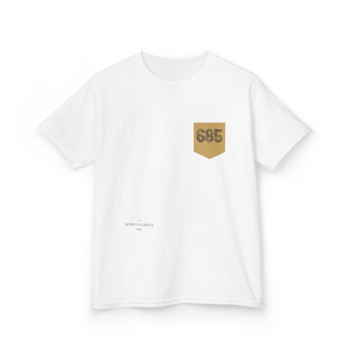 Navy kids unisex tee with pocket from The Print Bar, featuring a simple, comfortable design for boys and girls.