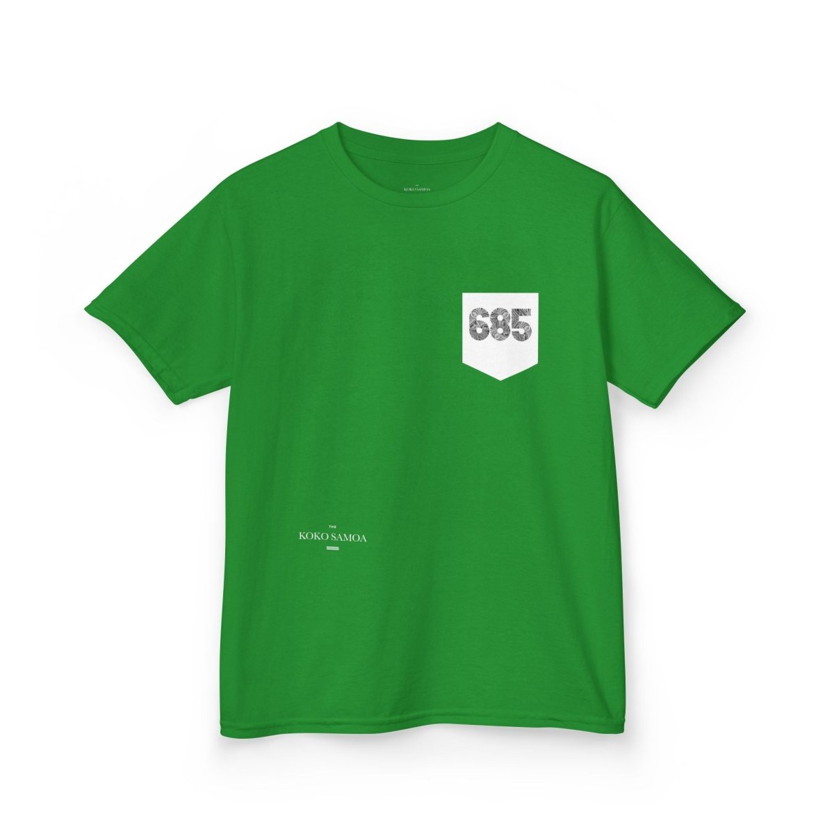 Kids unisex navy T-shirt with pocket, made by The Print Bar, featuring a casual fit for kids in AU/NZ.